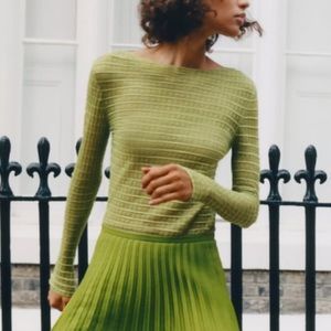 Zara semi sheer textured knit sweater